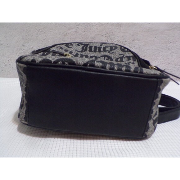 Juicy Couture Backpack Purse Black Gray Logo Bag Chain w/Heart AOP Y2K Style - Picture 6 of 6